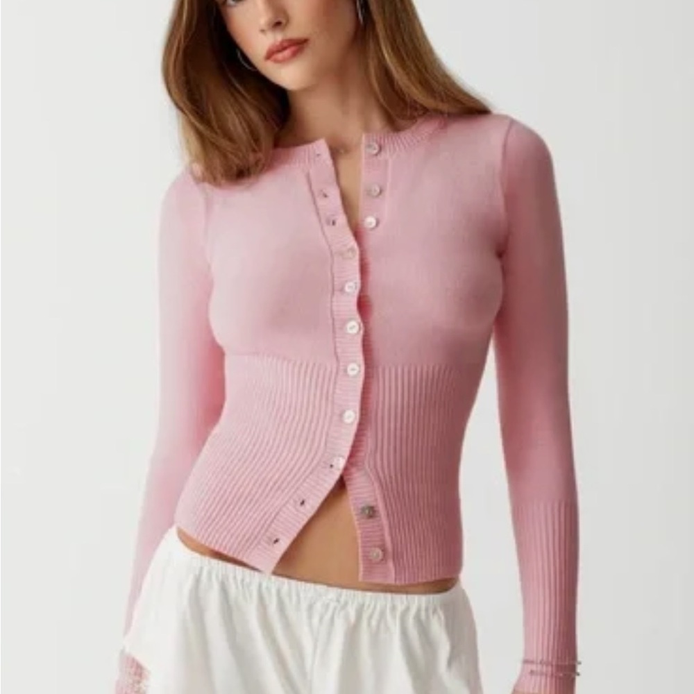 ISO💕💕Frankie’s Bikinis Lenon Cloud Knit Cardigan valentine pink